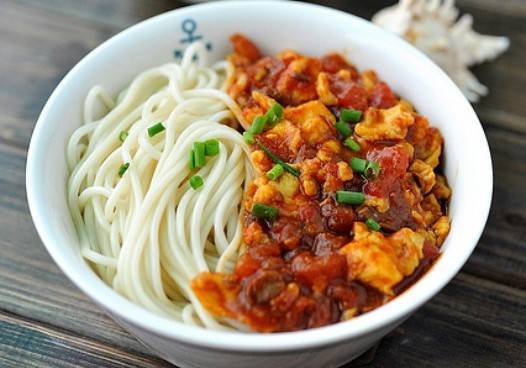番茄鸡蛋打卤面/盖饭 Dry Noodles/Steam Rice with Braised Tomato and Egg